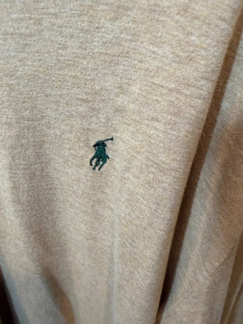 Polo Ralph Lauren Men's Long Sleeve Polo Shirt Tan Beige Pony Logo XXL